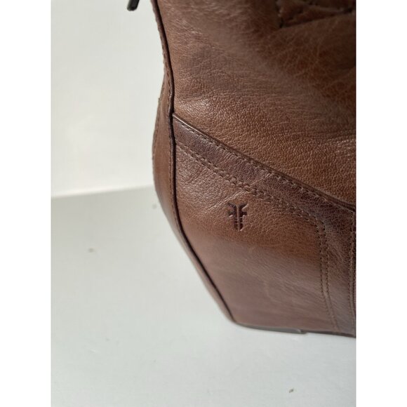 Frye Carson Wedge Ankle Bootie Brown Leather Women’s Size 9.5M | Classic Pull-On - Picture 6 of 10